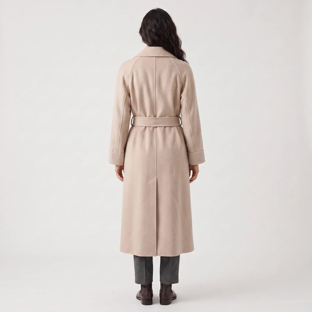Manteau long élégant à nouer