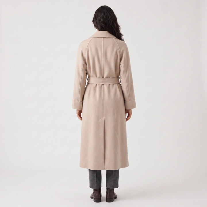 Manteau long élégant à nouer