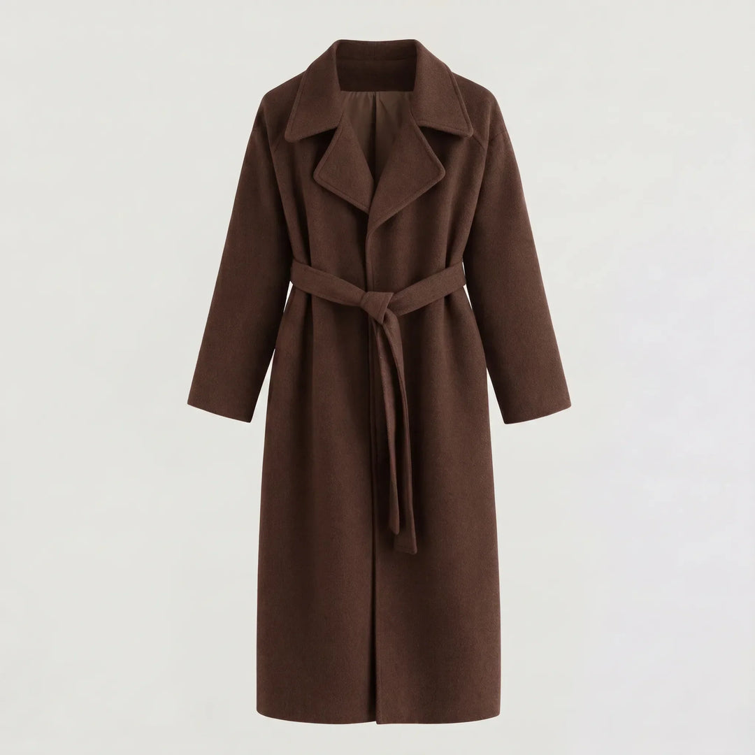 Manteau long élégant à nouer