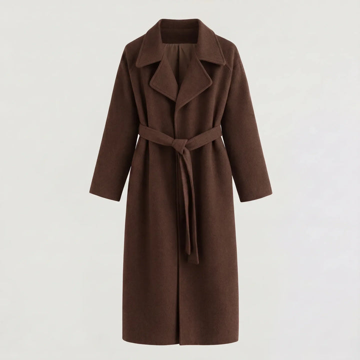 Manteau long élégant à nouer