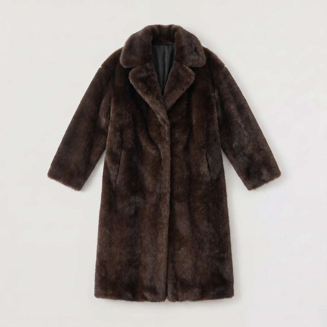 Manteau Long Enveloppant Marron