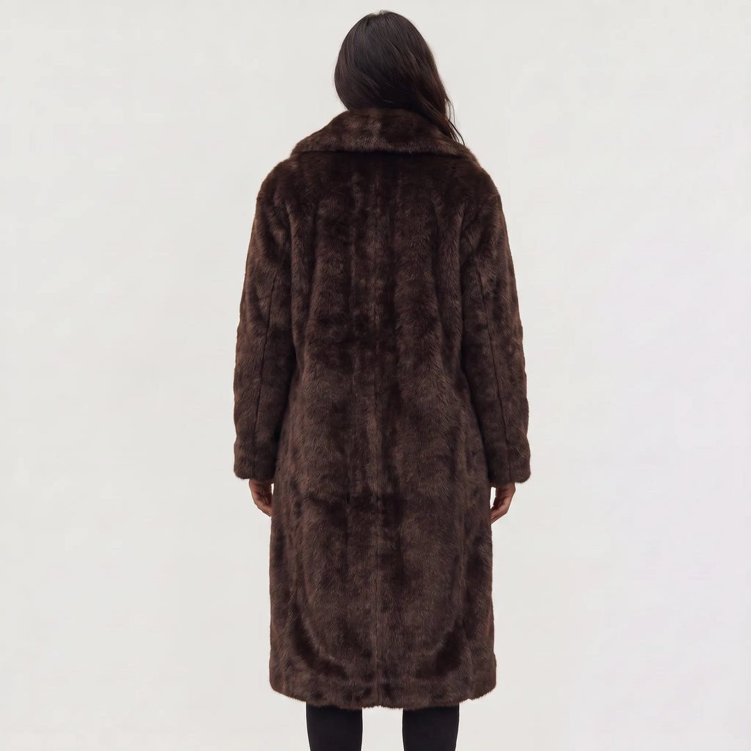Manteau Long Enveloppant Marron
