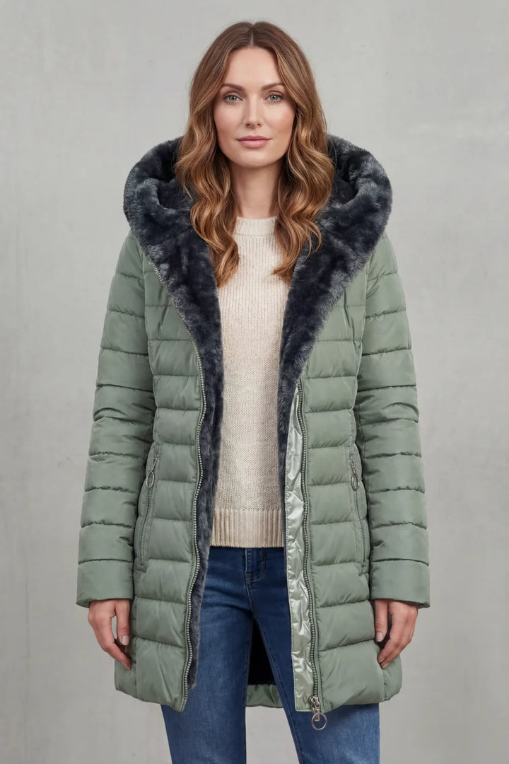 Manteau Matelassé à Capuche Douce