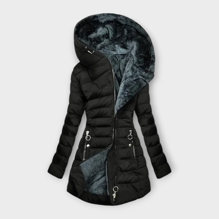 Manteau matelassé à capuche – Noir