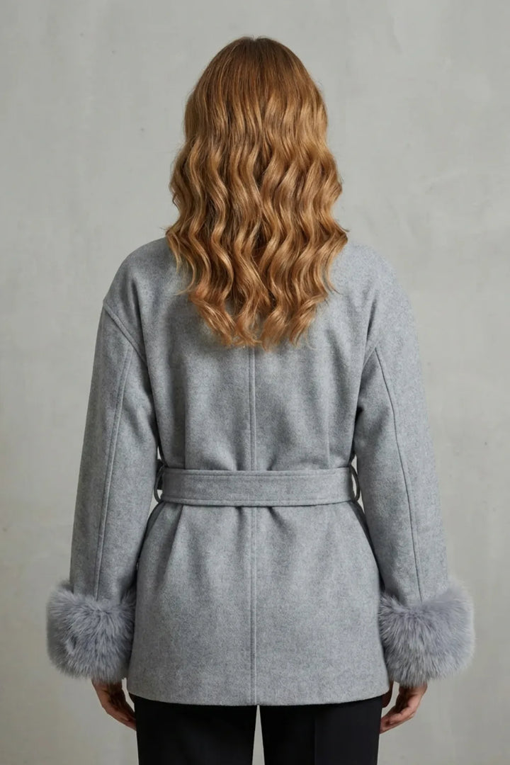 Manteau Portefeuille à Poignets Duveteux