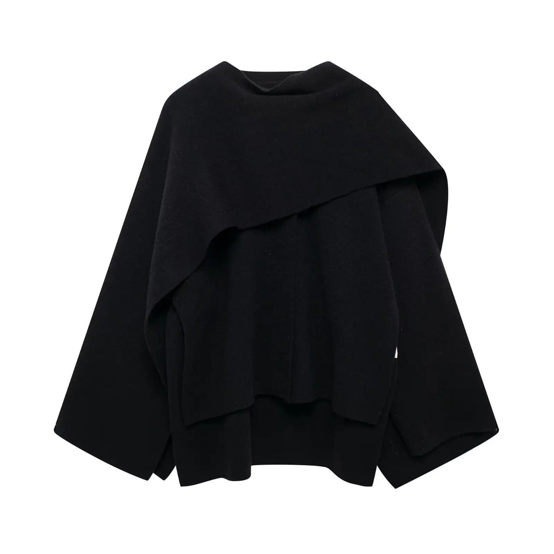 Manteau style cape élégant – Noir
