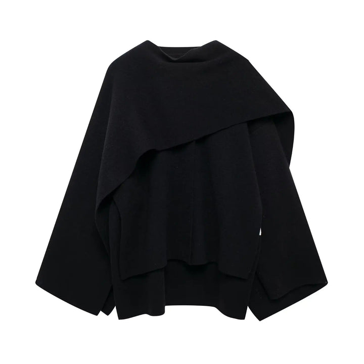 Manteau style cape élégant – Noir