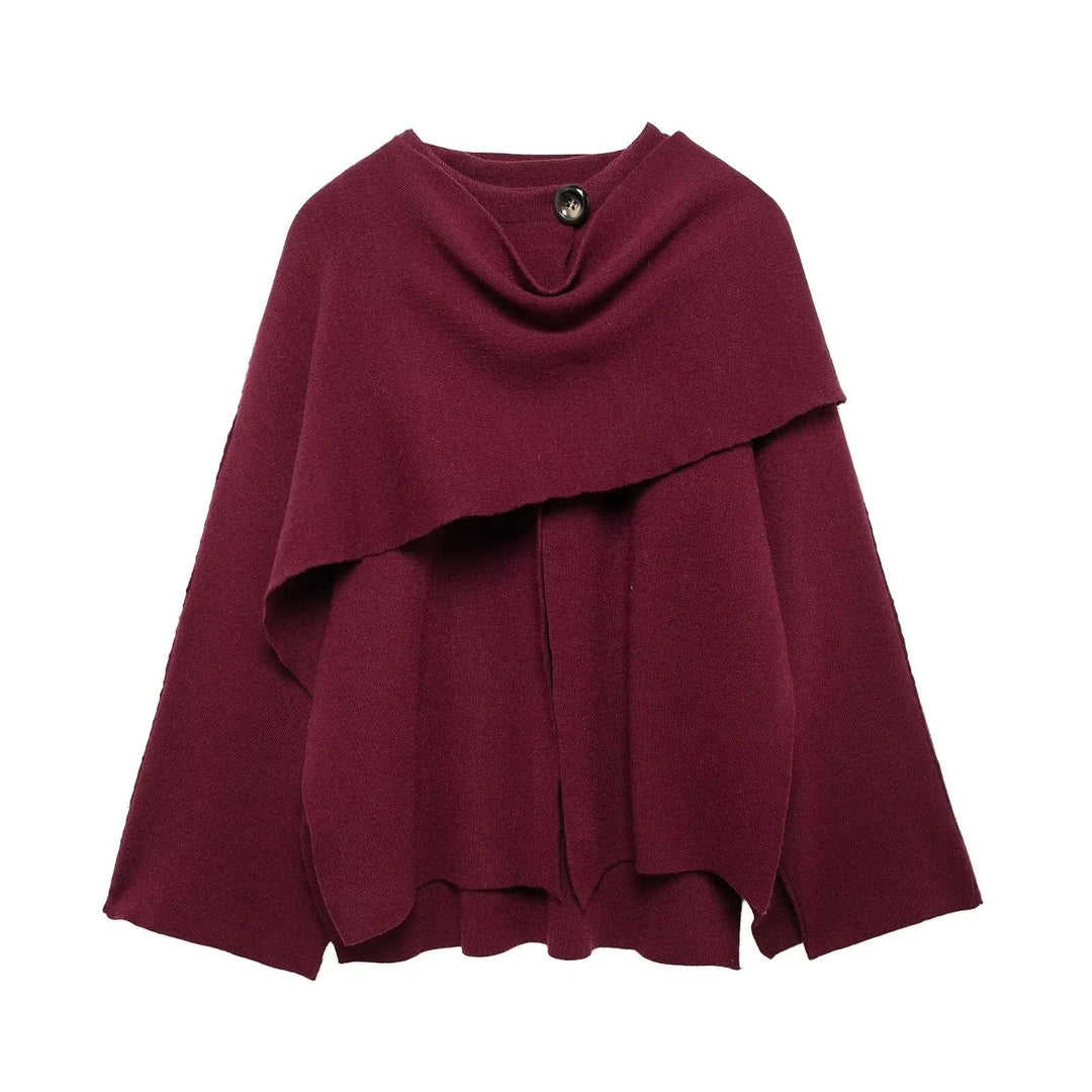 Manteau style cape élégant – Rouge