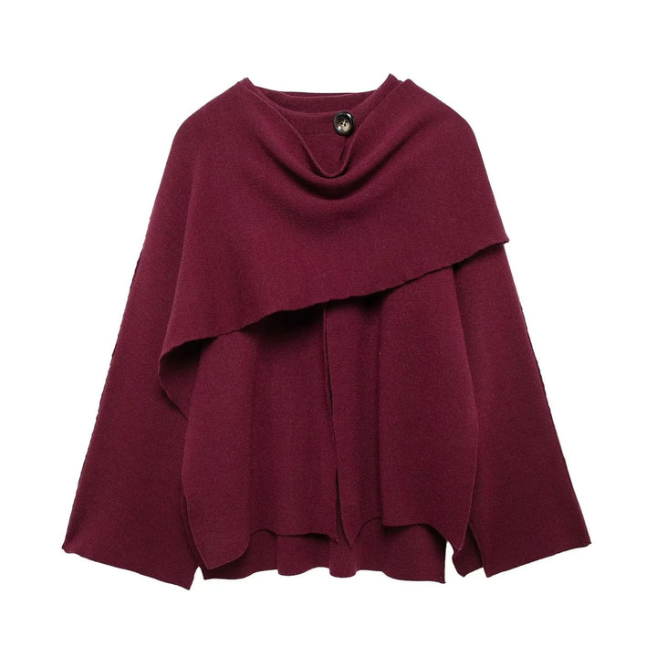Manteau style cape élégant – Rouge