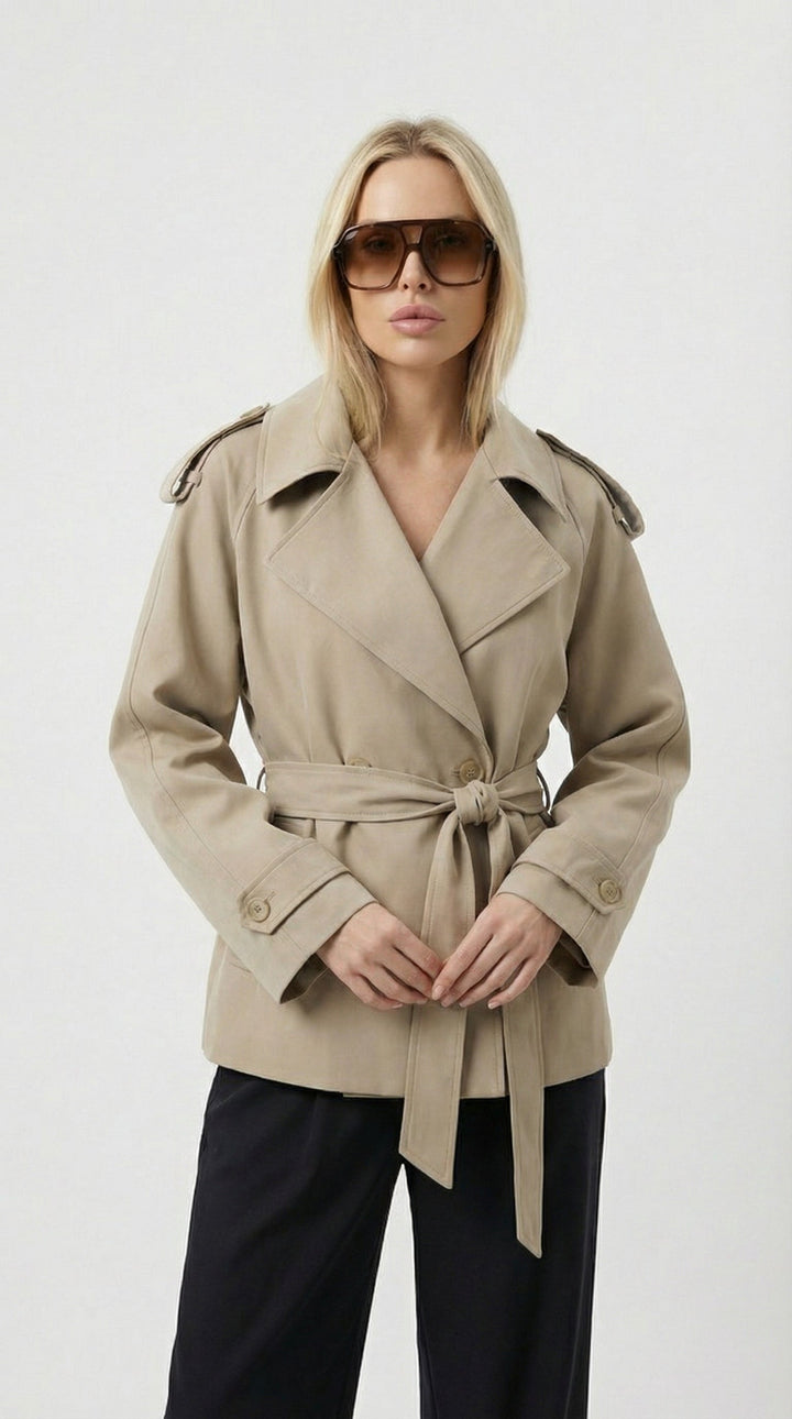 Manteau Trench Court Beige