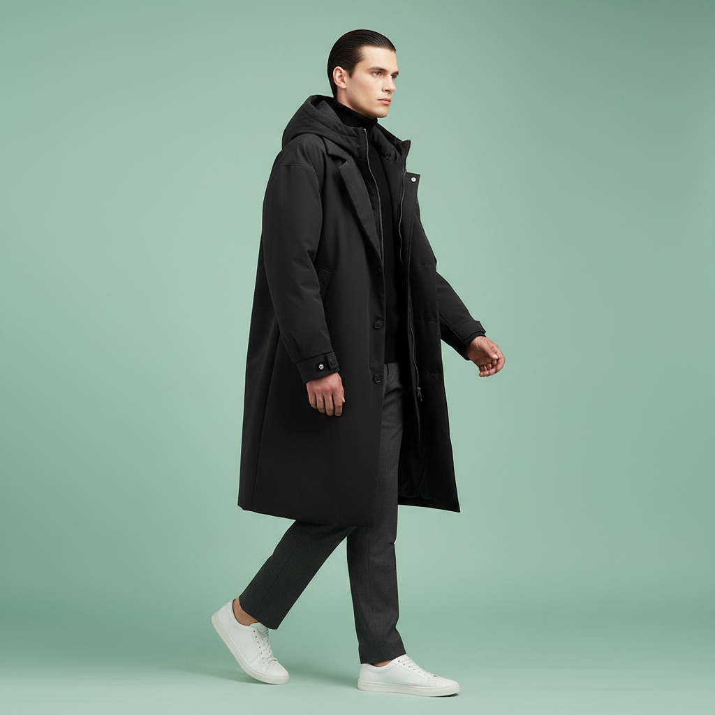 Manteau Urbain à Capuche Amovible