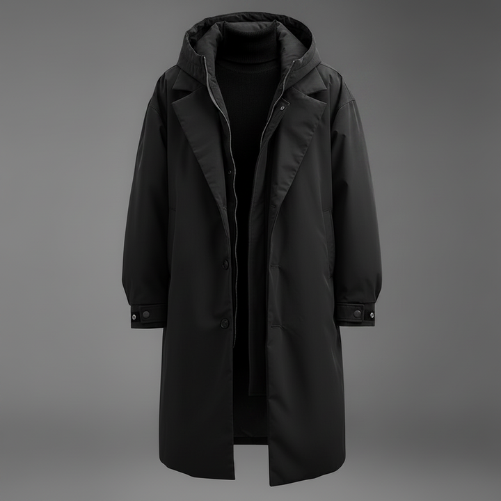 Manteau Urbain à Capuche Amovible – Noir