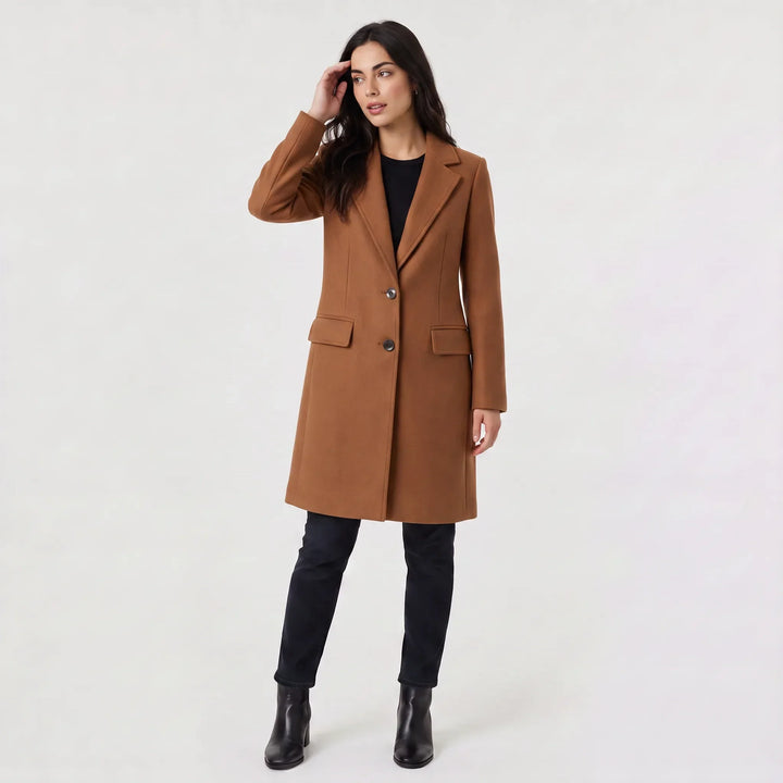 Manteau droit style épuré – Marron