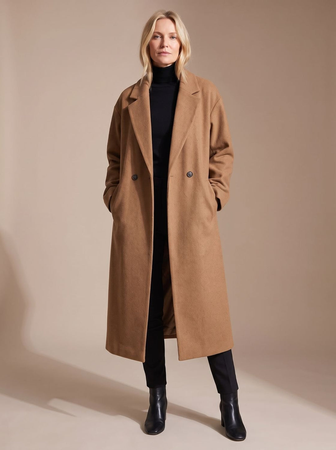 Manteau Long Coupe Tailleur – Marron