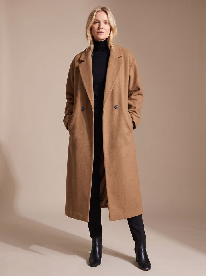 Manteau Long Coupe Tailleur – Marron