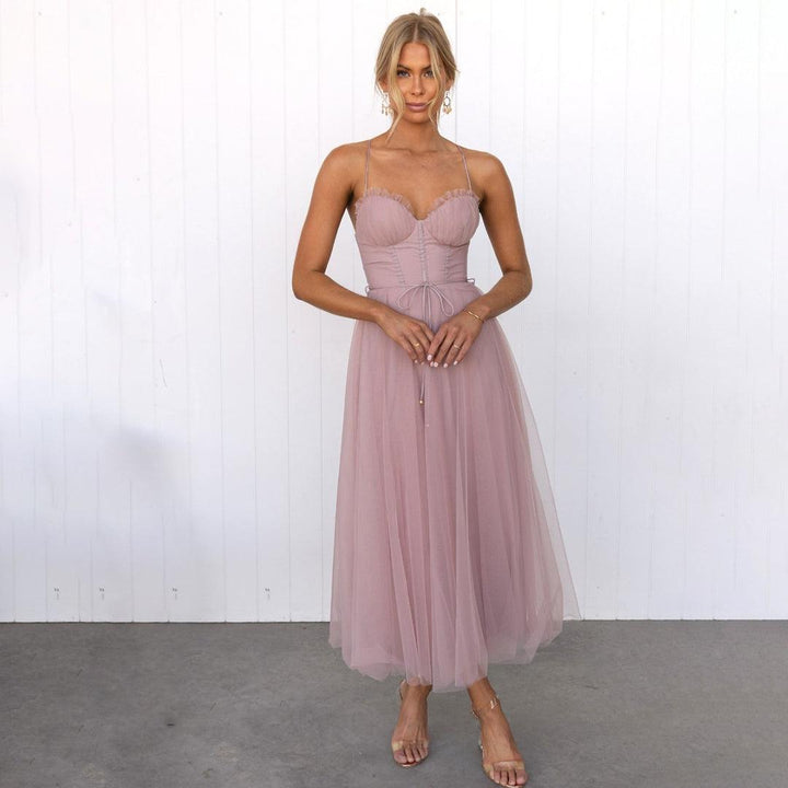 Robe Étoile Longue – Tulle Légère & Bustier Élégant de Soirée
