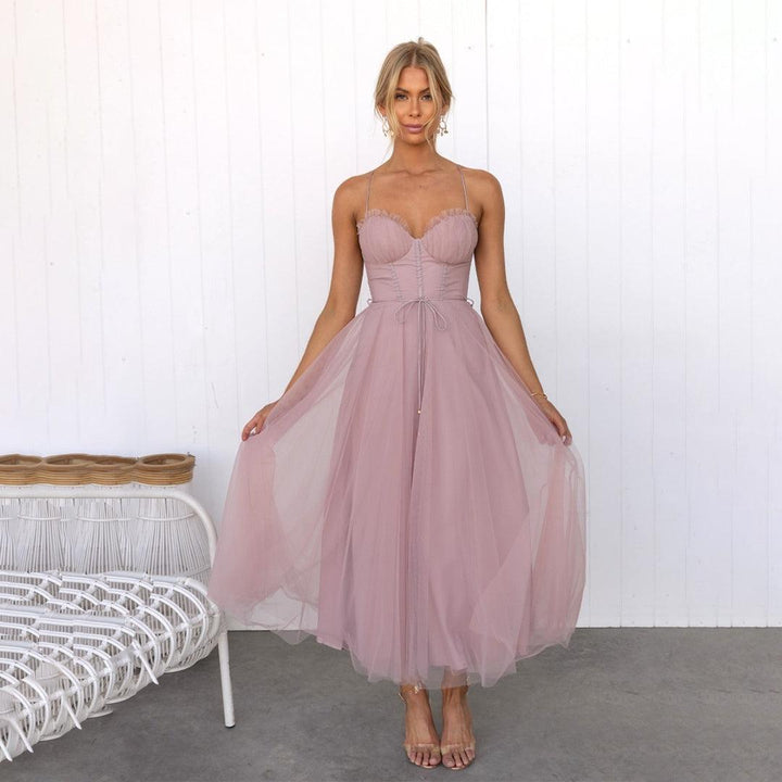 Robe Étoile Longue – Tulle Légère & Bustier Élégant de Soirée