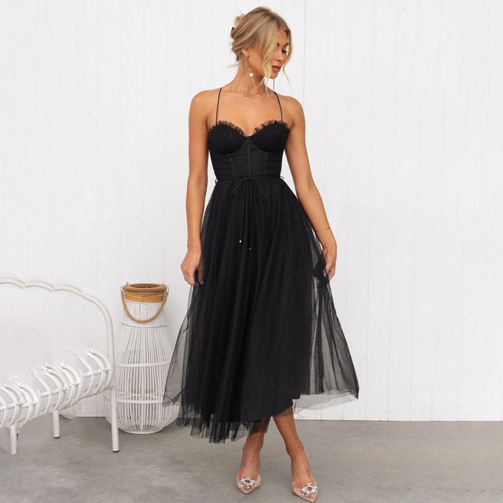 Robe Étoile Longue – Tulle Légère & Bustier Élégant de Soirée