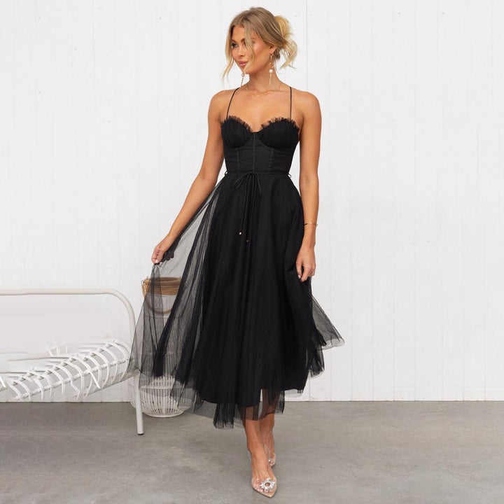 Robe Étoile Longue – Tulle Légère & Bustier Élégant de Soirée