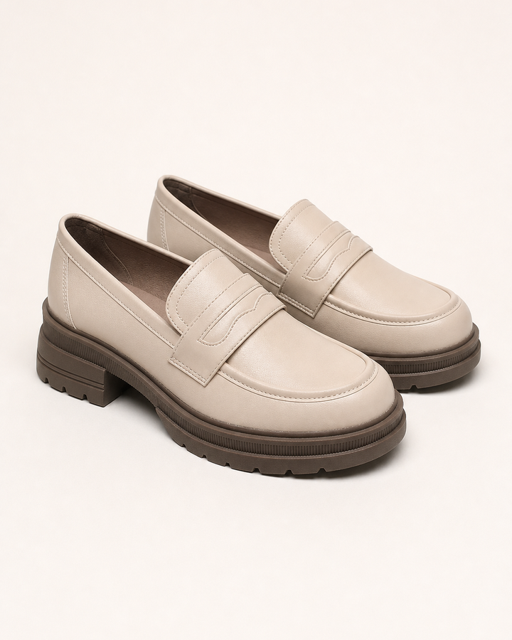 Mocassins Confortables à Semelle Épaisse – Abricot