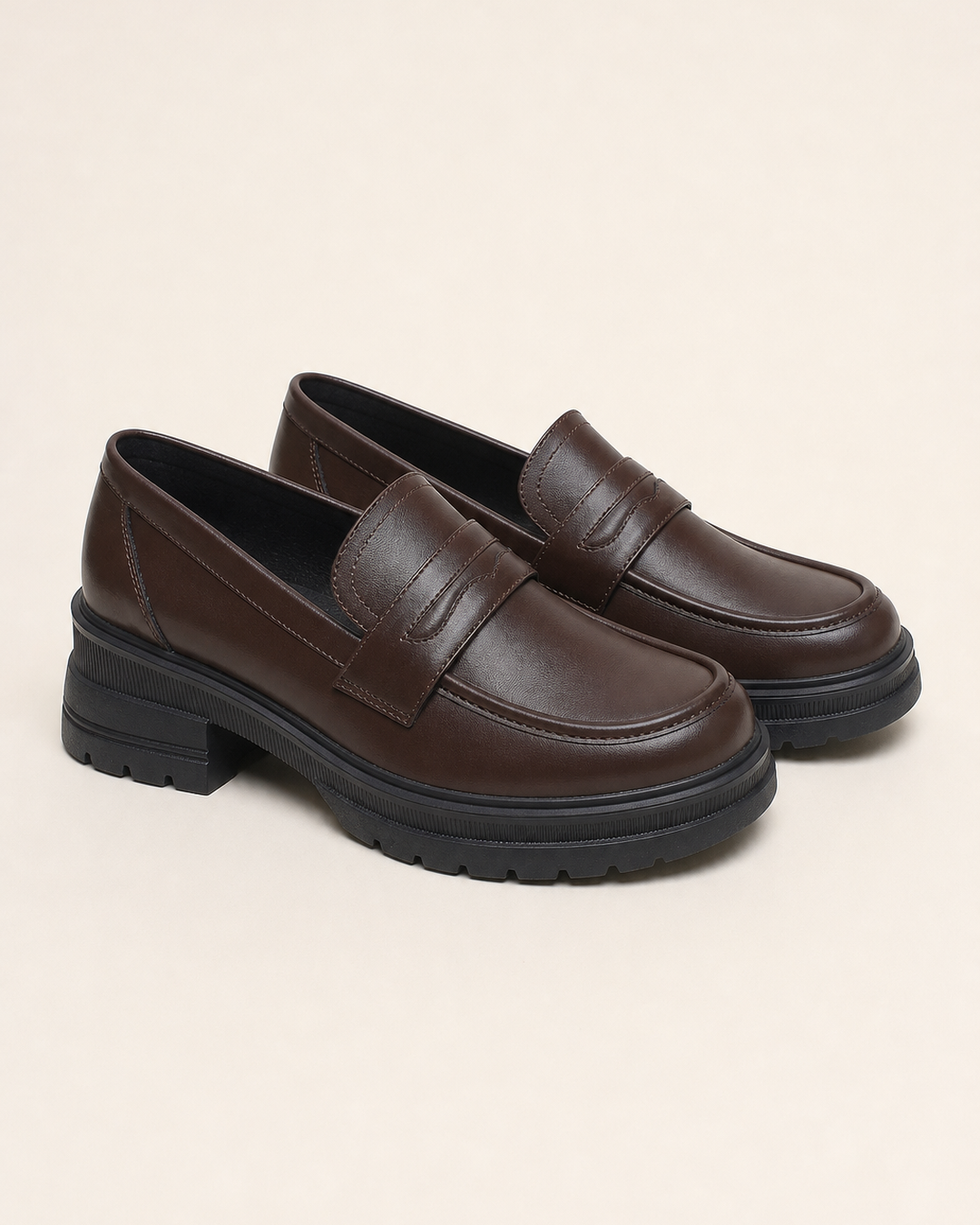 Mocassins Confortables à Semelle Épaisse – Marron