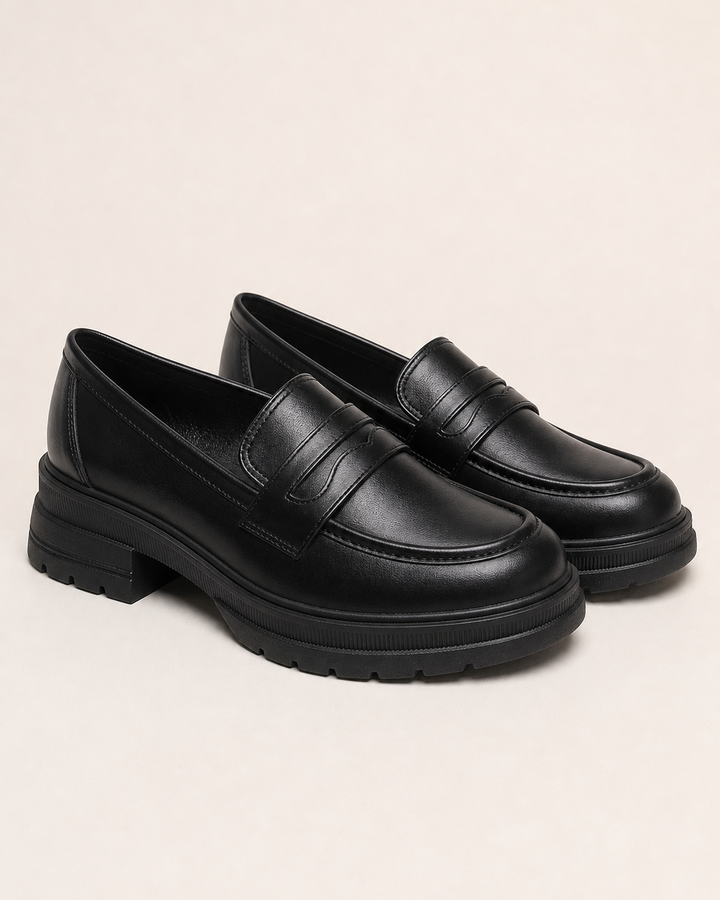 Mocassins Confortables à Semelle Épaisse – Noir