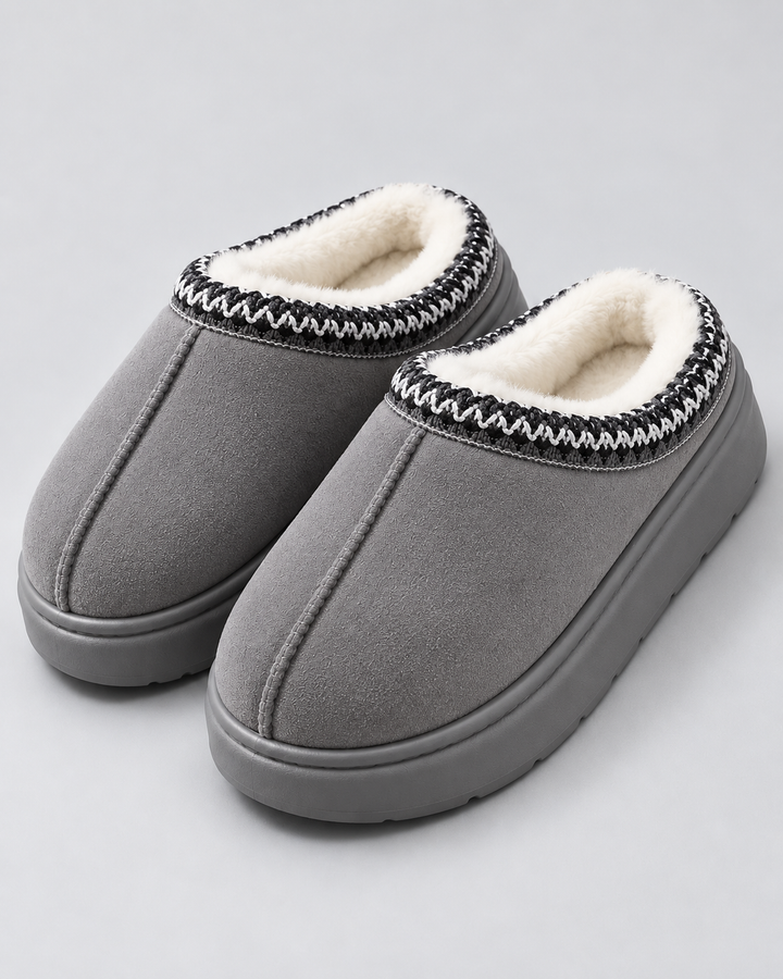 Mocassins d'Hiver à Plateforme – Gris