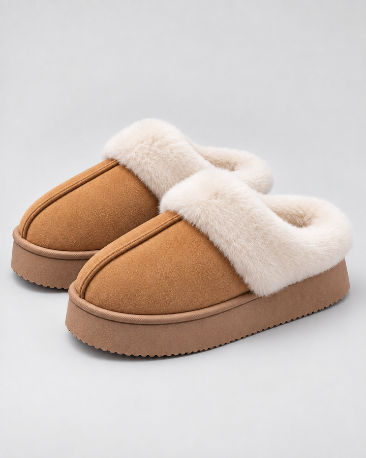 Mocassins Doublés à Plateforme – Marron