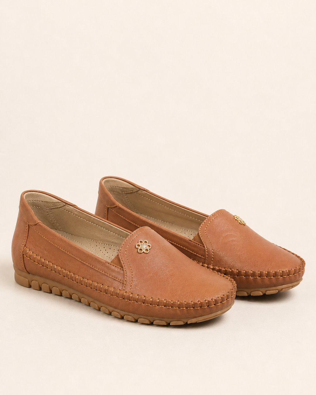 Mocassins Plats et Souples – Camel