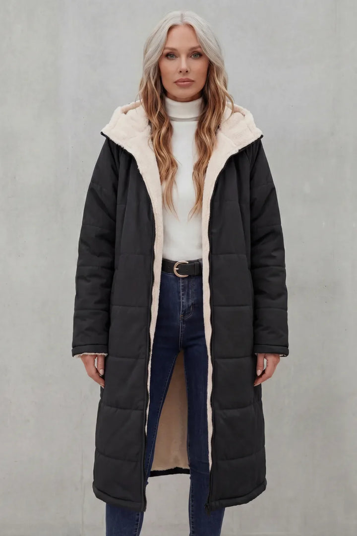 Manteau Long et Chaud à Capuche