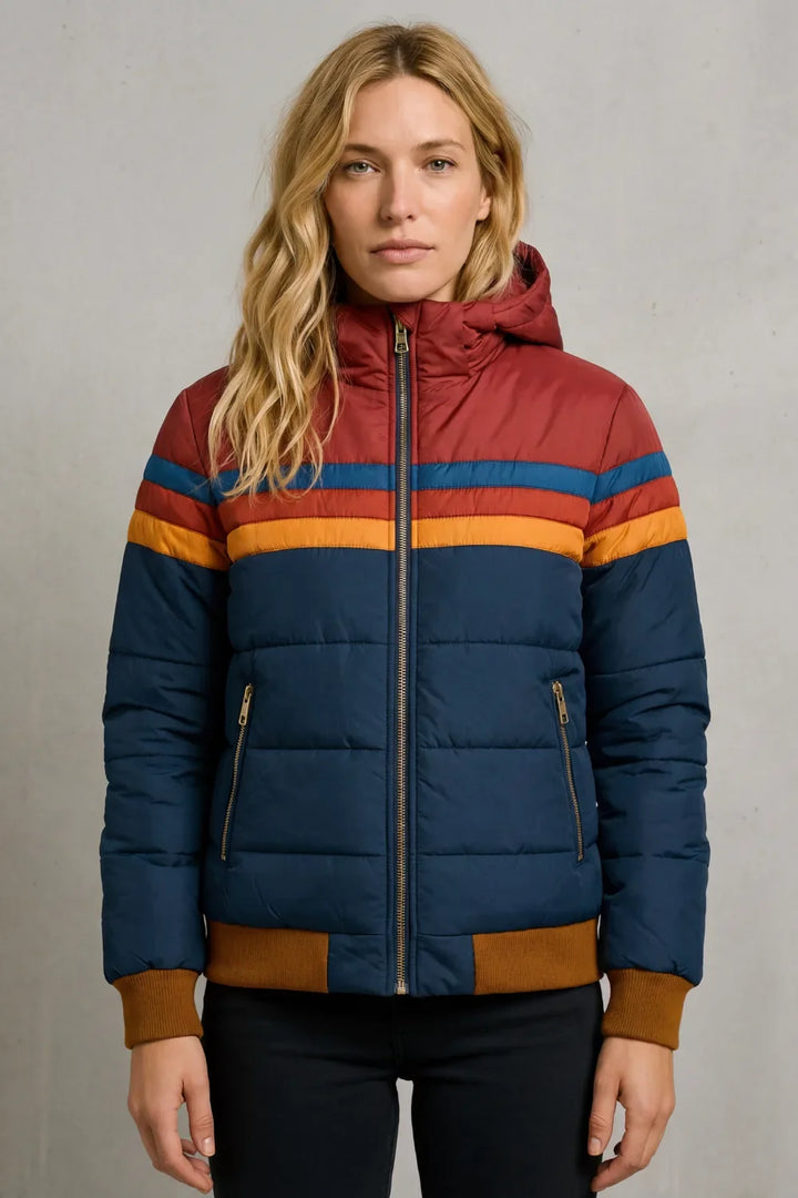 Veste Color-Block à Capuche