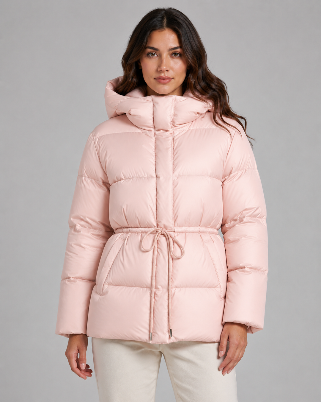 Veste Courte à Taille Cordon – Rose
