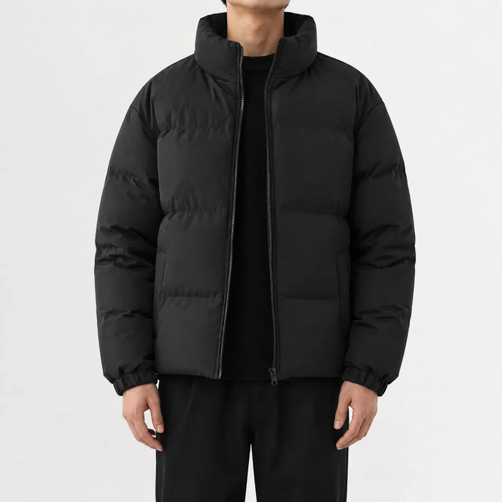Veste Volumineuse à Col Montant – Noir