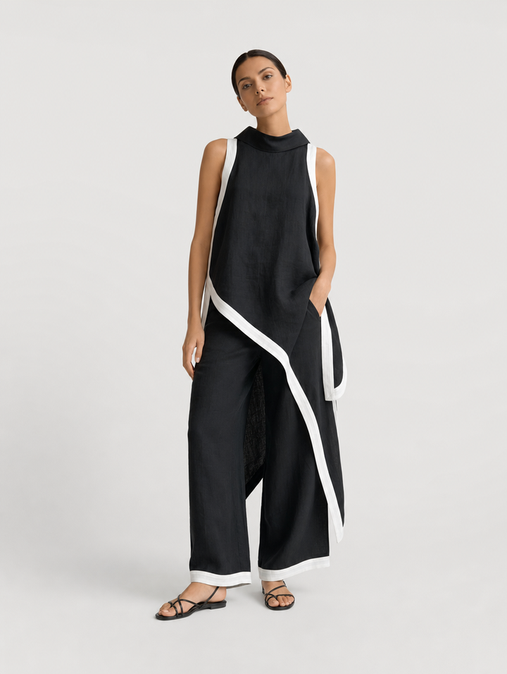 Ensemble Élégant Bicolore – Noir