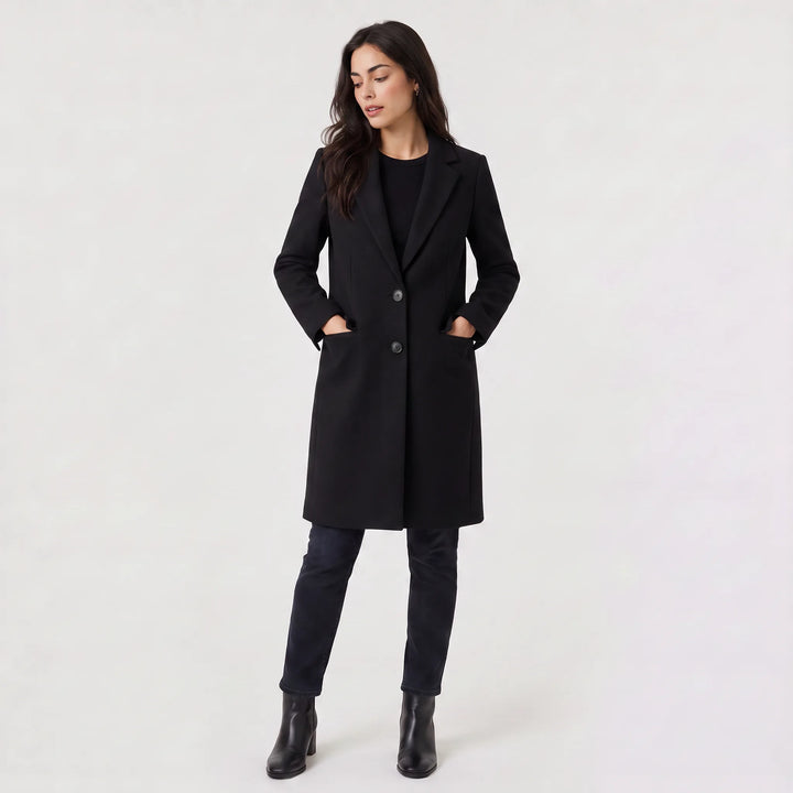 Manteau droit style épuré – Noir