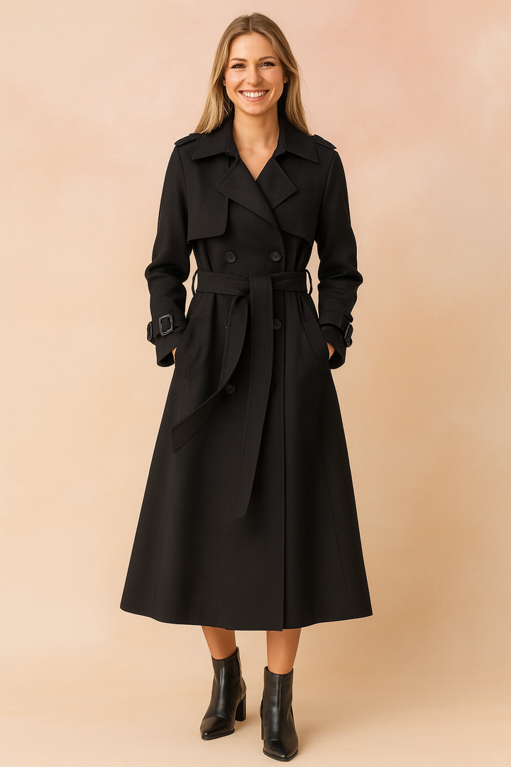 Manteau Style Trench Classique – Noir