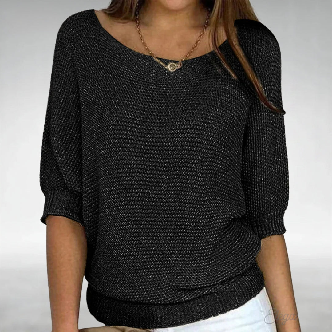 Pull élégant à col bateau – Noir
