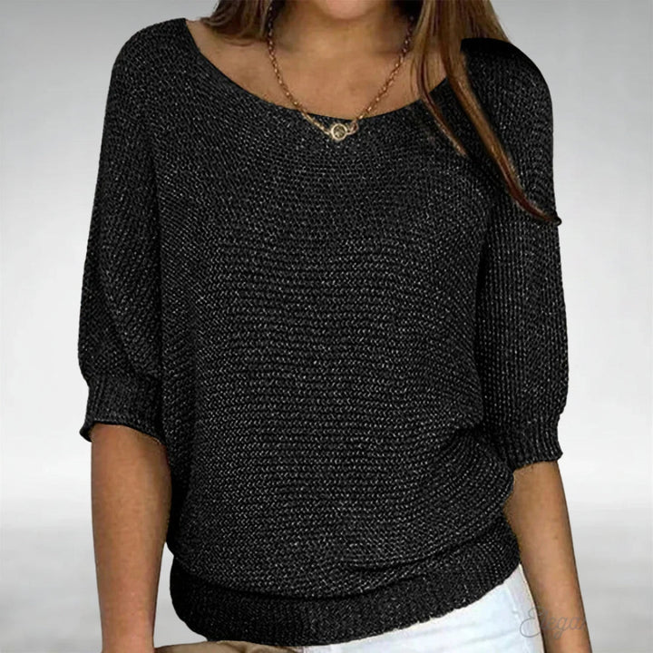 Pull élégant à col bateau – Noir