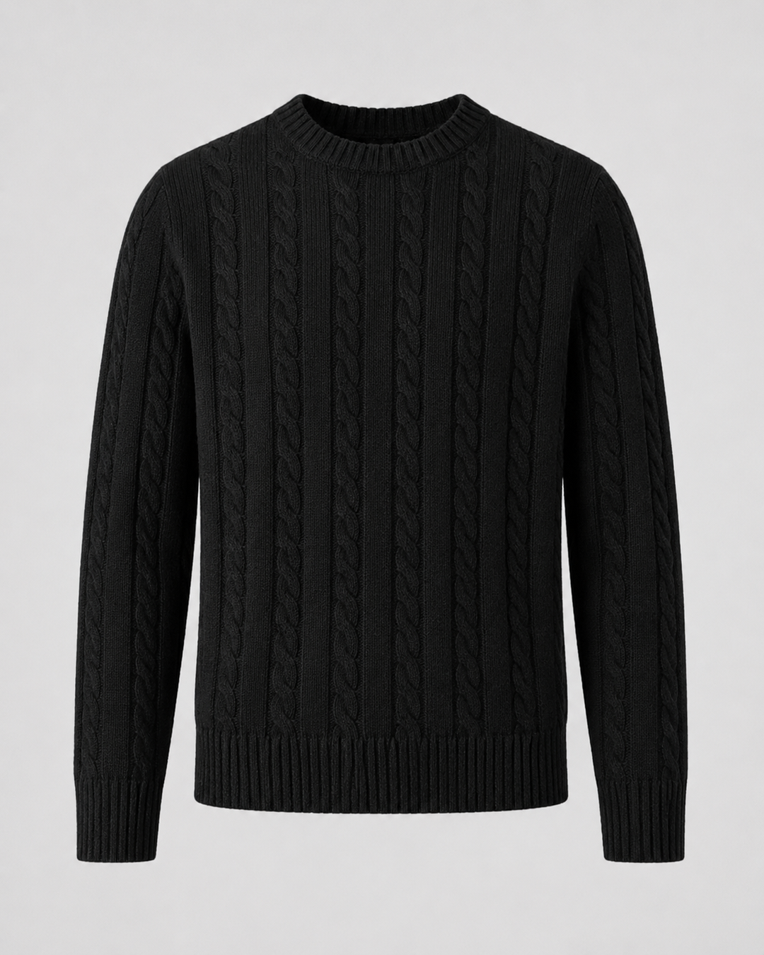 Pull Homme à Motif Torsadé – Noir