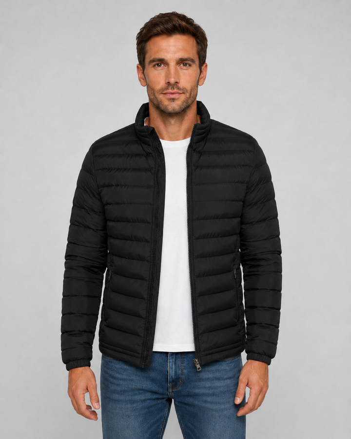 Veste Légère à Col Montant – Noir