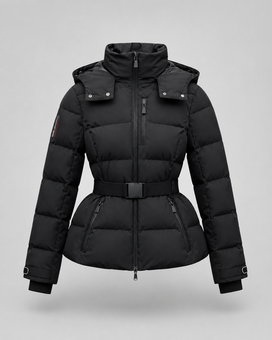 Veste Matelassée Ceinturée Noire – Noir