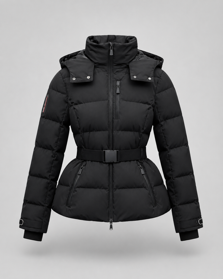 Veste Matelassée Ceinturée Noire – Noir