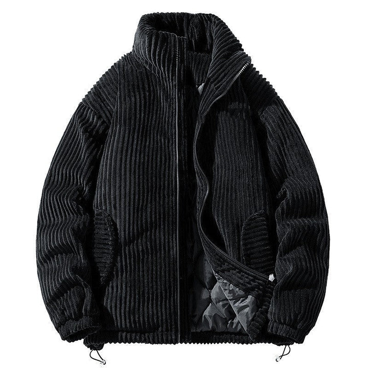 Veste Zippée à Col Droit – Noir