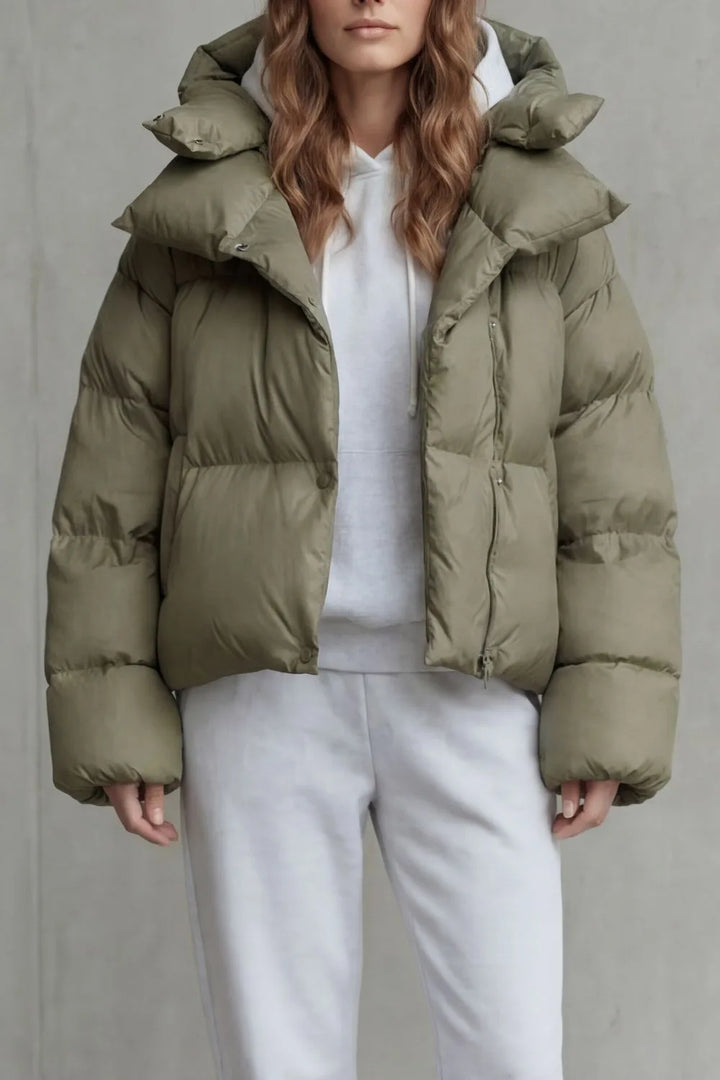 Veste Chaude à Capuche – Olive
