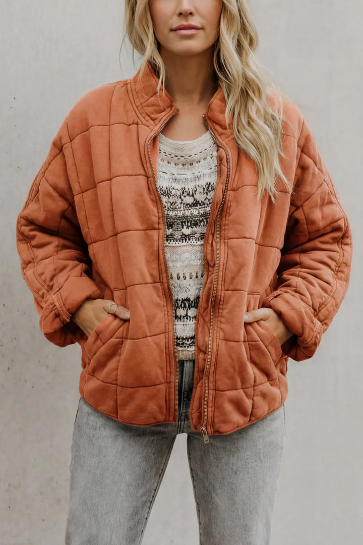Veste Matelassée Col Rond – Pêche