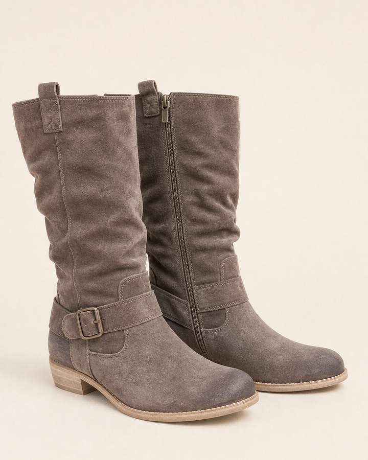 Bottes Mi-Mollet à Petit Talon – Anthracite