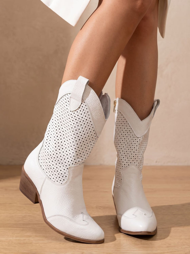 Bottes Western Ajourées – Blanc
