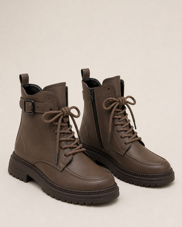 Bottines à Lacets et Semelle Crantée