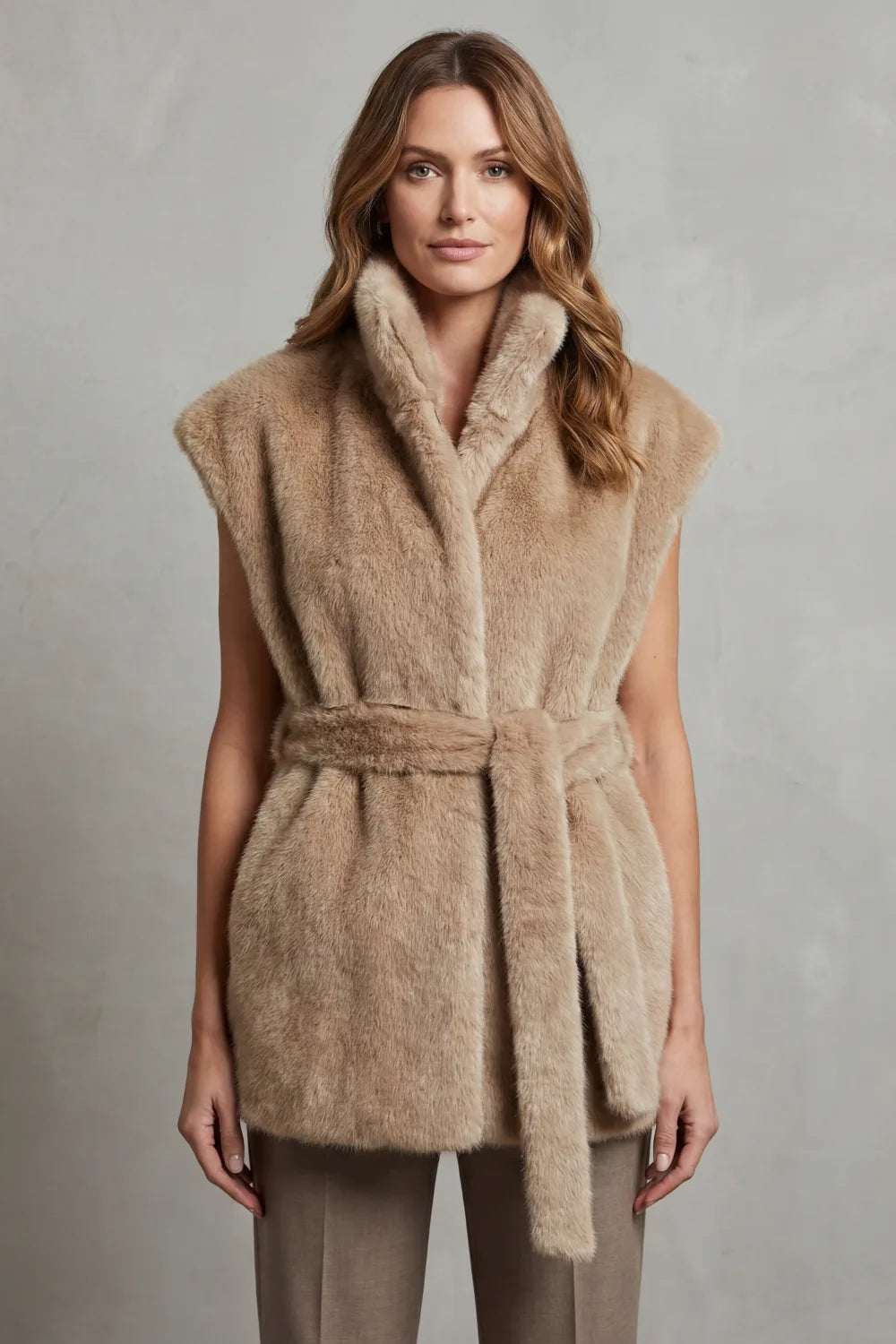 Cardigan Ceinturé sans Manches