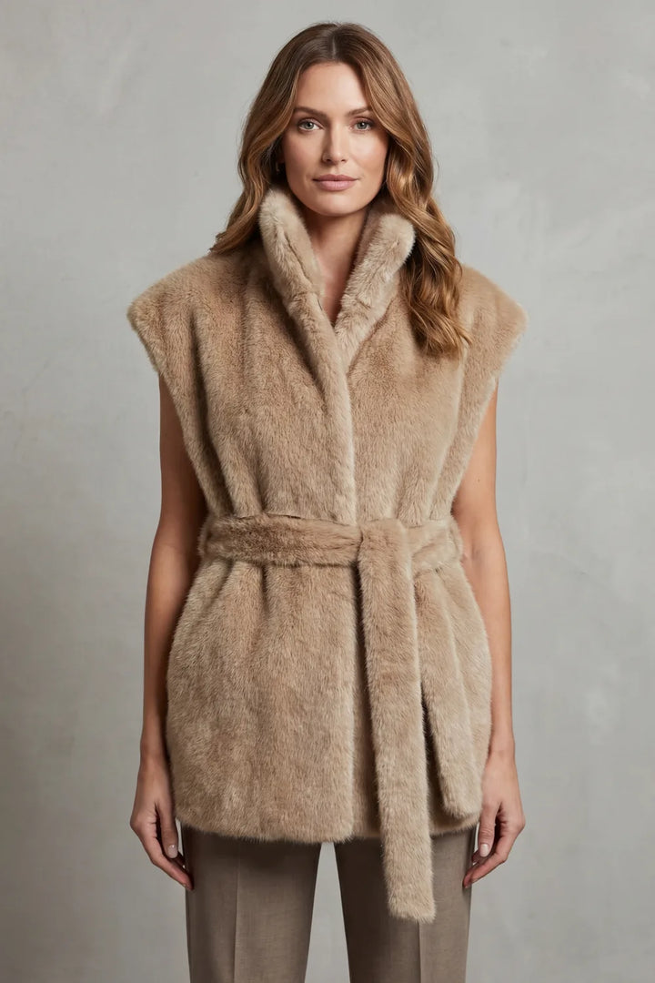 Cardigan Ceinturé sans Manches